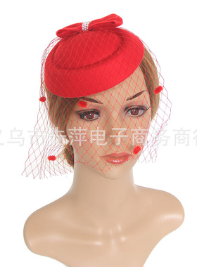 Pearl Hair Accessories Bow Tiara Small Top Hat Veil Top Hat