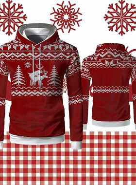 2025 Christmas Selling Men's And Women's Hoodie With Ugly 3D