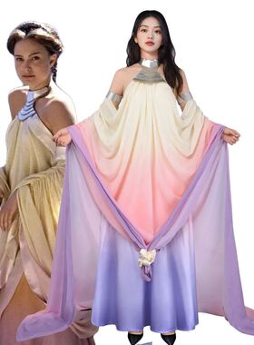 Padme Cosplay Amidala Dress Costume Classic Queen Long Elega