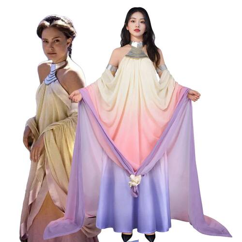 Padme Cosplay Amidala Dress Costume Classic Queen Long Elega