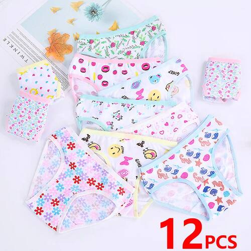 1/3/6/12 Pcs Cotton Panties Sets Girls Kids Short Briefs Chi
