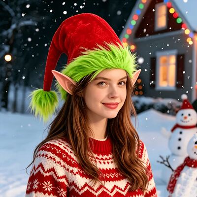 Greentown style Christmas elf hat elf ear combination thicke