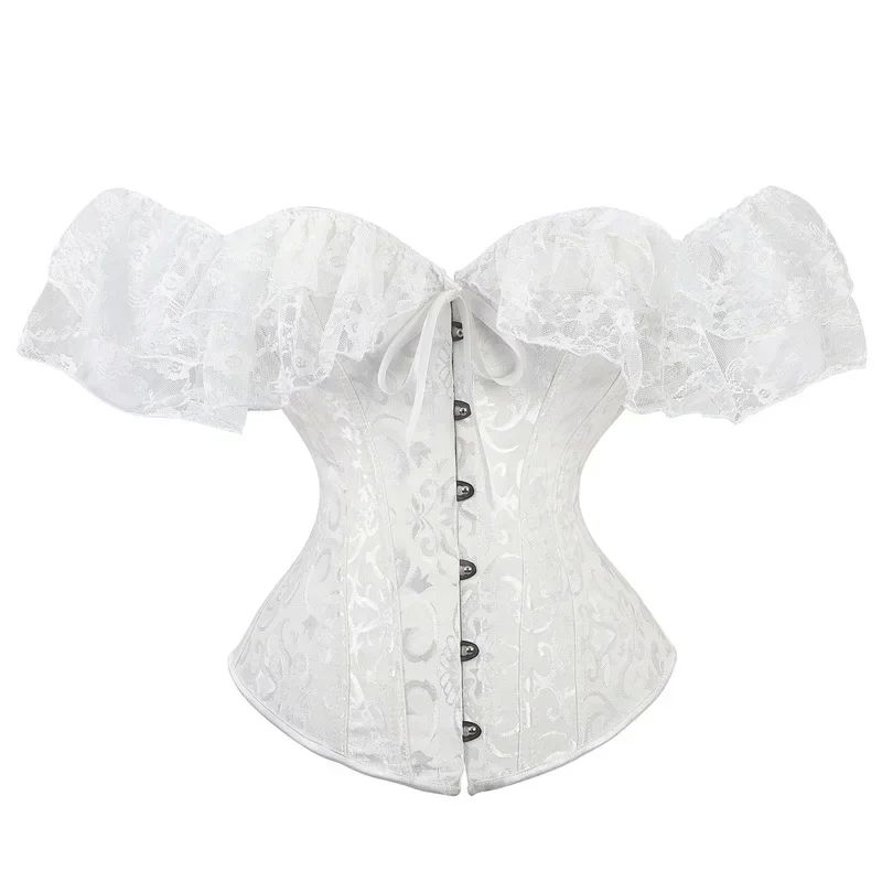 Overbust Corset Tops for Women with Sleeves Vintage Style Vi