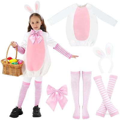 New Easter Children's Cute White Rabbit Cosplay Costume For