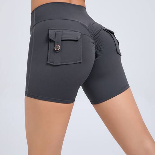 Peach Hip Tooling Tight Shorts Women's High Waist Elastic Hi