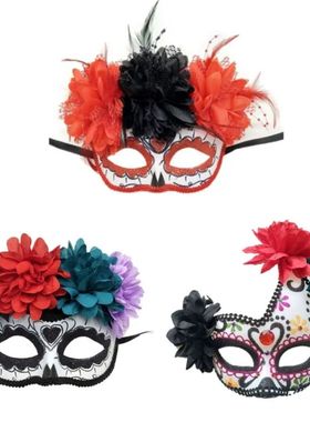 with Floral Ghost Mexico Day of the Dead Masks Cosplay Perfo
