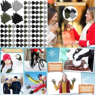 Bulk Knitted Warm Winter Gloves for Men and Women - Ideal fo