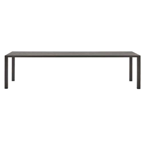 极简Poliform黑胡桃餐桌办公桌