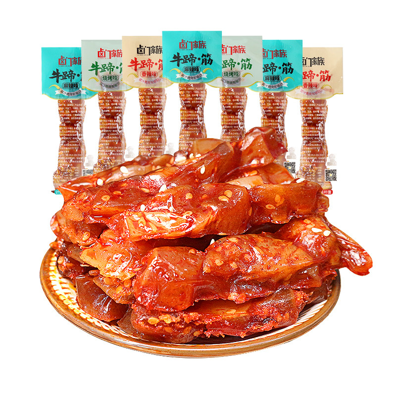 卤门家族牛蹄筋即食酱卤肉制品肉食熟食麻辣特产牛板筋小包装零食