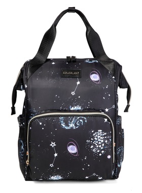 COLORLAND品牌妈咪包时尚休闲印花多功能大容量便携双肩包母婴包