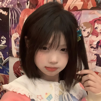 假发女短发自然甜美圆脸全头套