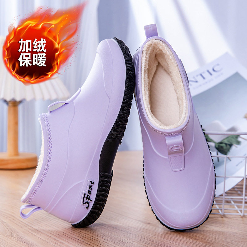 德国品质新款雨鞋女款加绒保暖冬时尚防滑防水鞋低帮雨靴厨房工作