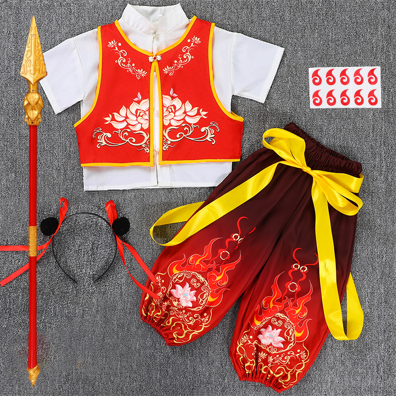 六一儿童哪咤服装COS套装