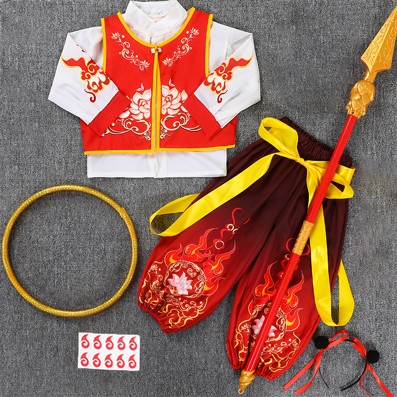 哪咤儿童服装COS套装演出服饰
