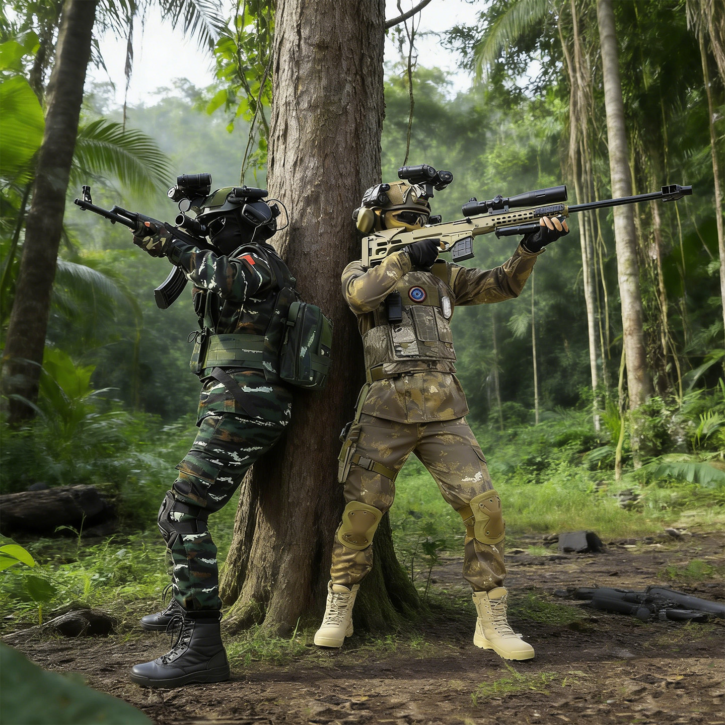 迷彩服儿童套装演出服男户外特种兵女童长袖军训表演迷彩演出服装