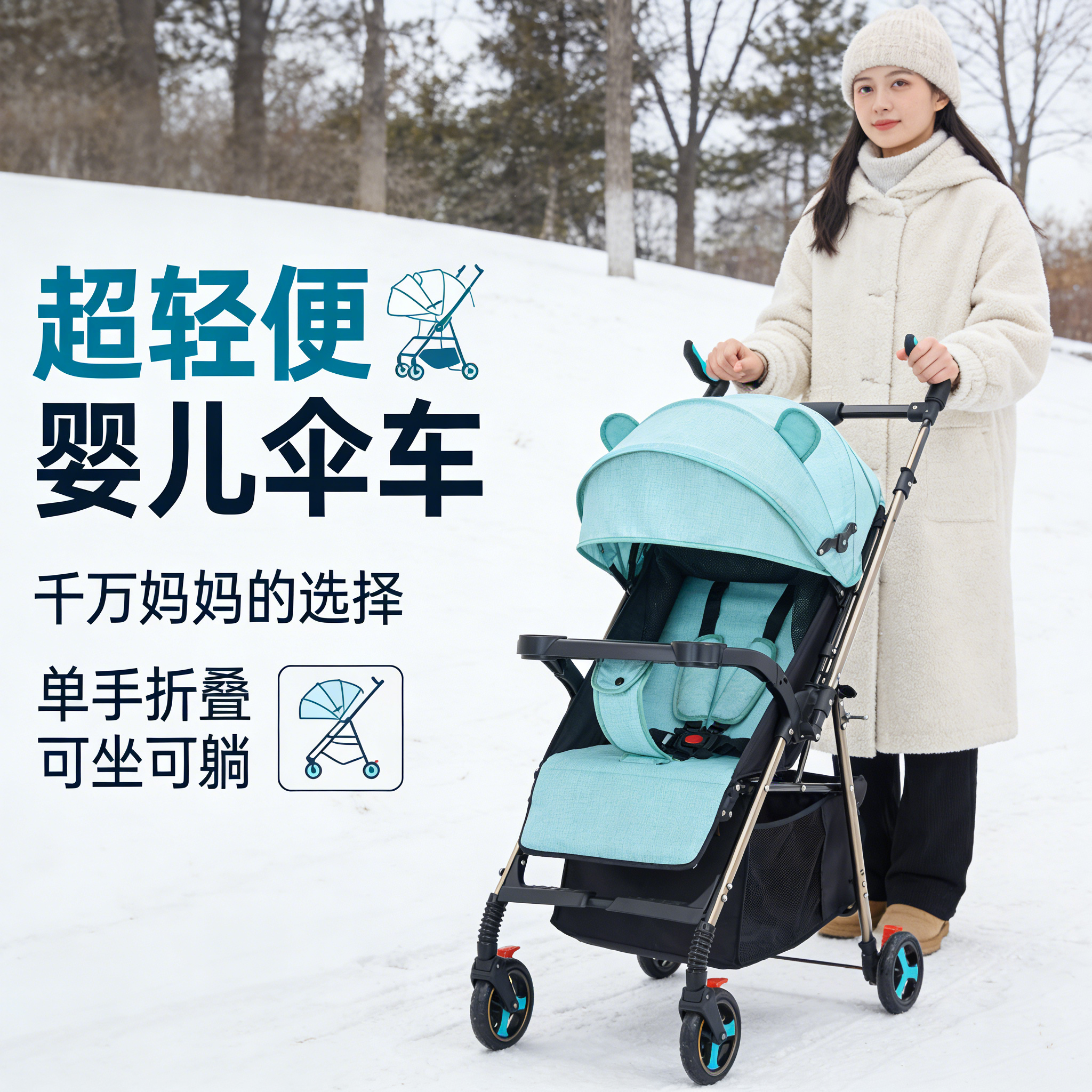 2025新款婴儿推车可坐可躺可折叠