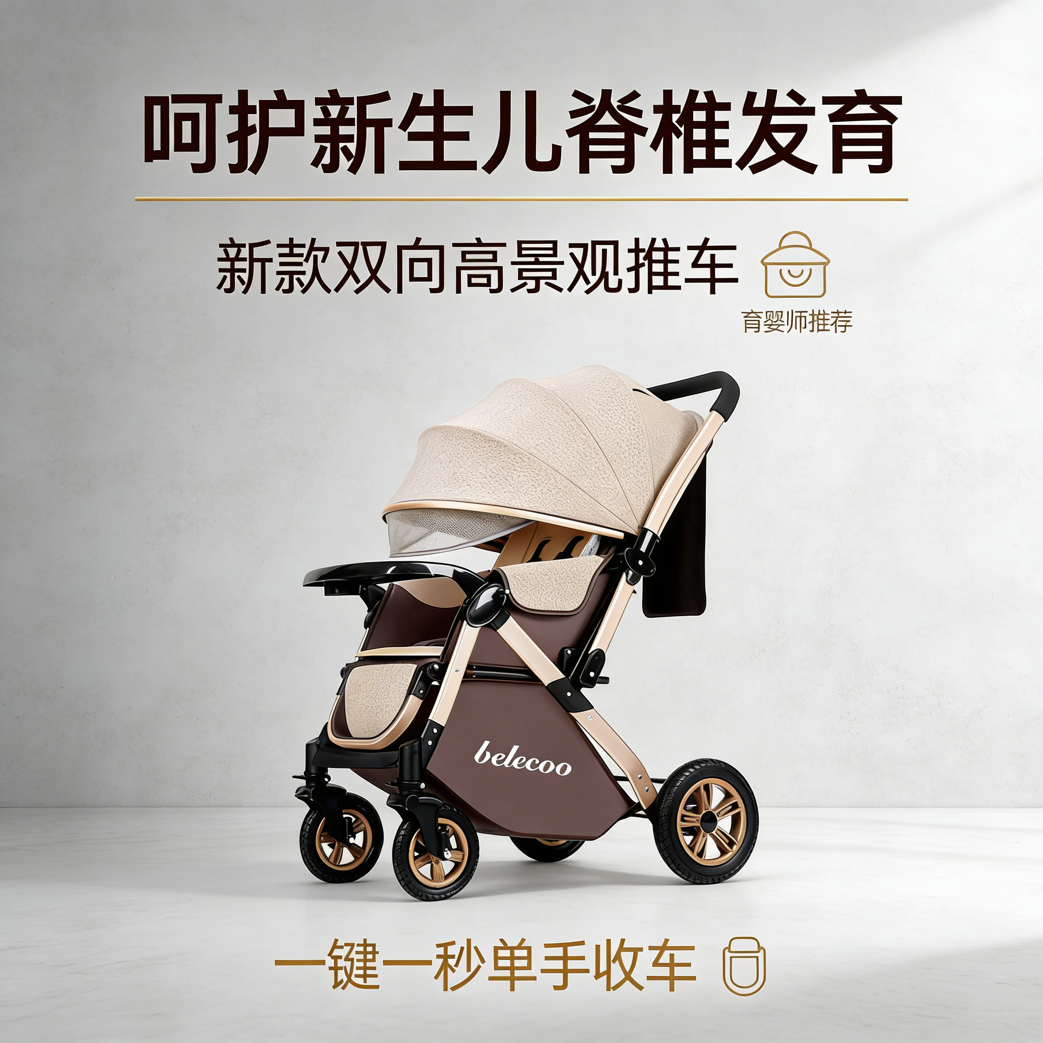 【高景观】轻便婴儿推车可坐可躺