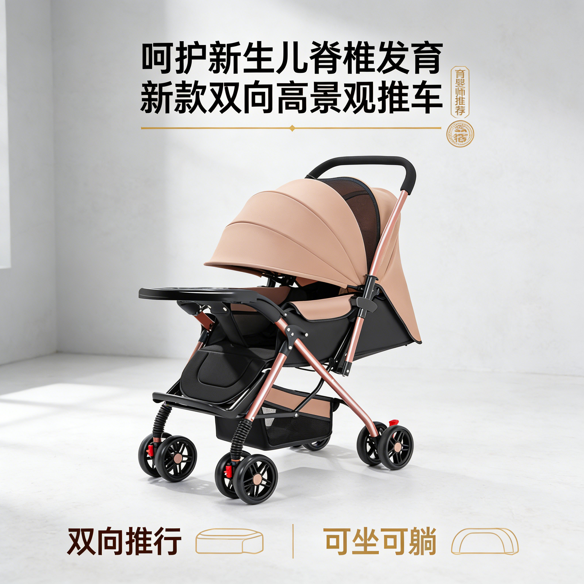 【双向0到3岁】婴儿推车可坐可躺