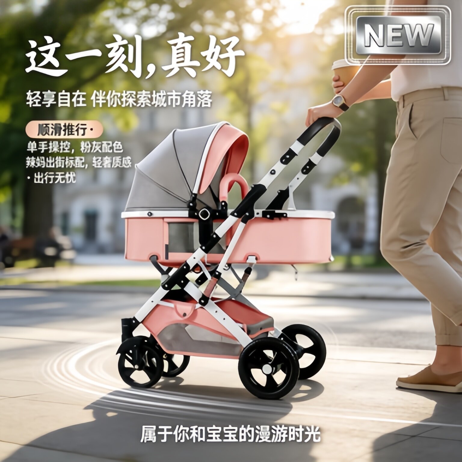 高景观可躺可坐婴儿推车轻便折叠双向推行减震新生儿童宝宝手推车