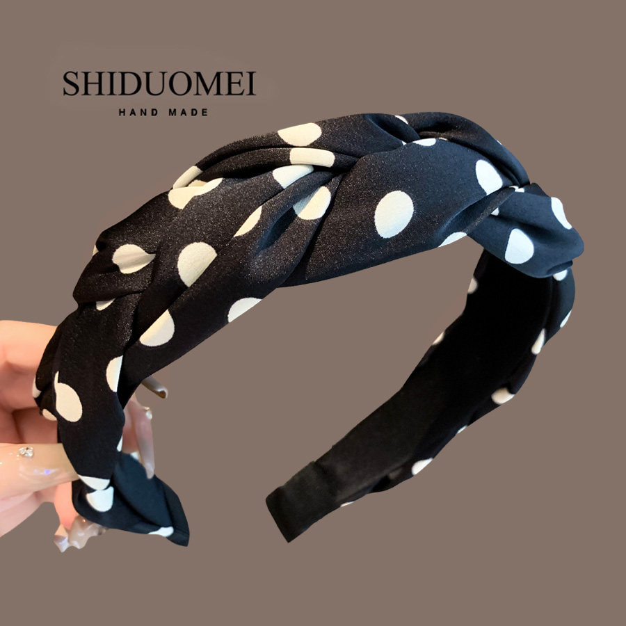 麻花辫发箍波点布艺发卡编织头箍日韩甜美时尚发窟百搭头窟头饰女