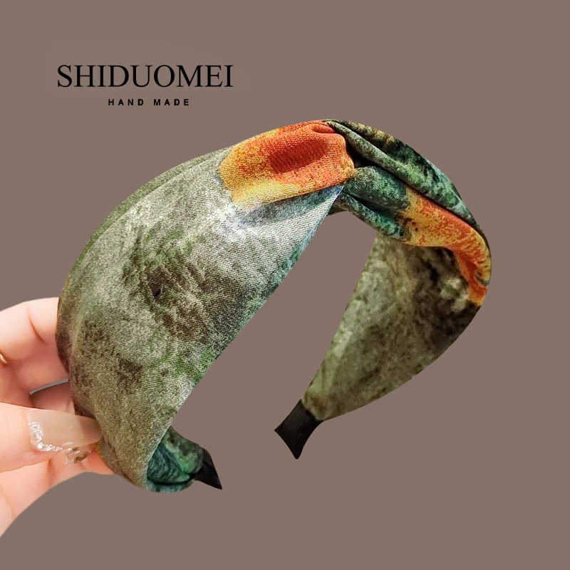 绿野仙踪复古油画交叉发箍莫奈气质高颅顶宽边布艺头箍显脸小发卡,饰品/流行首饰/时尚饰品新,发饰,淘宝优惠券,粉丝福利购,淘宝优惠卷