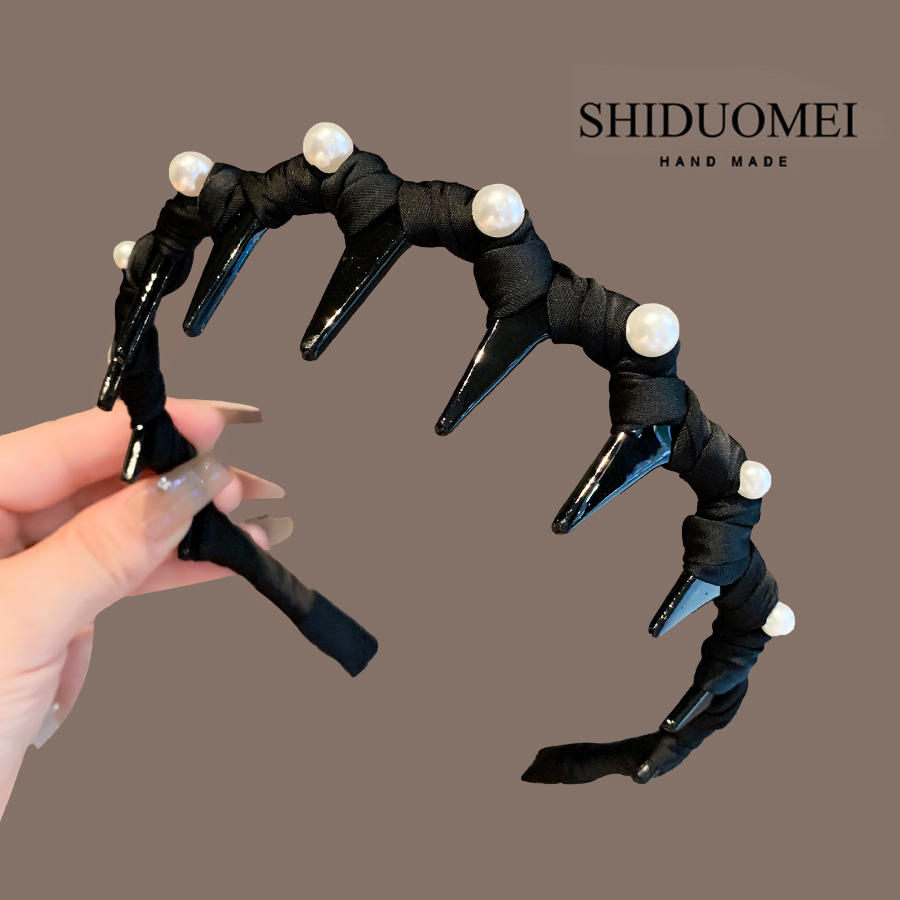 饰多美手工缠绕珍珠带齿防滑发箍