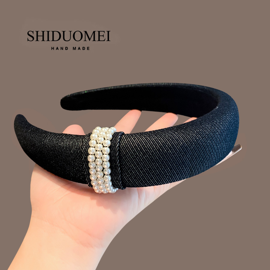 高级感细闪牛仔宽边发箍2025年