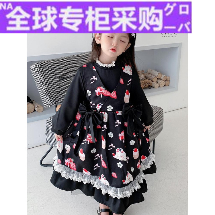 日本FHロリータの女の子は秋冬新型ロリータの長袖のワンピースにダウンの日常ロリ子供洋服です。