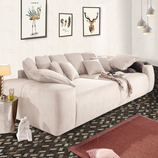 北欧沙发家具布艺沙发组合套装 简约加宽客厅沙发三人小户型沙发