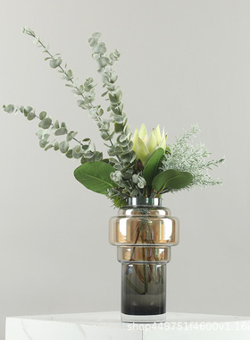 现代轻奢家居桌面花艺摆件酒店样板房仿真花装饰品会所洽谈桌摆设