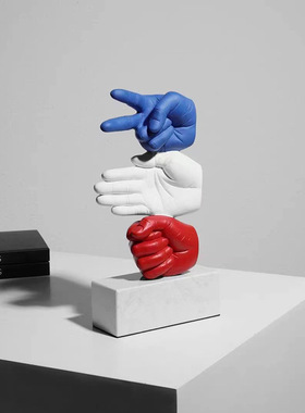 美豹创意树脂大理石底座雕塑摆件样板间售楼处软装家居客厅工艺品