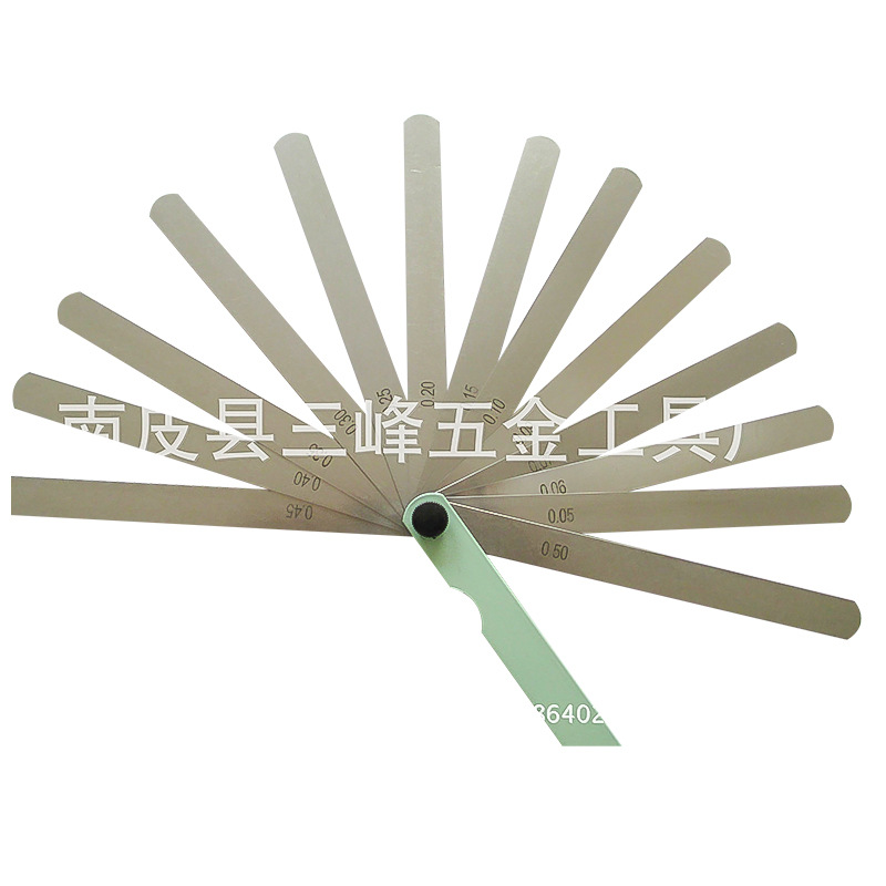 不锈钢薄厚规间隙塞尺片公英制塞规量规厚度规 16片打弯塞尺
