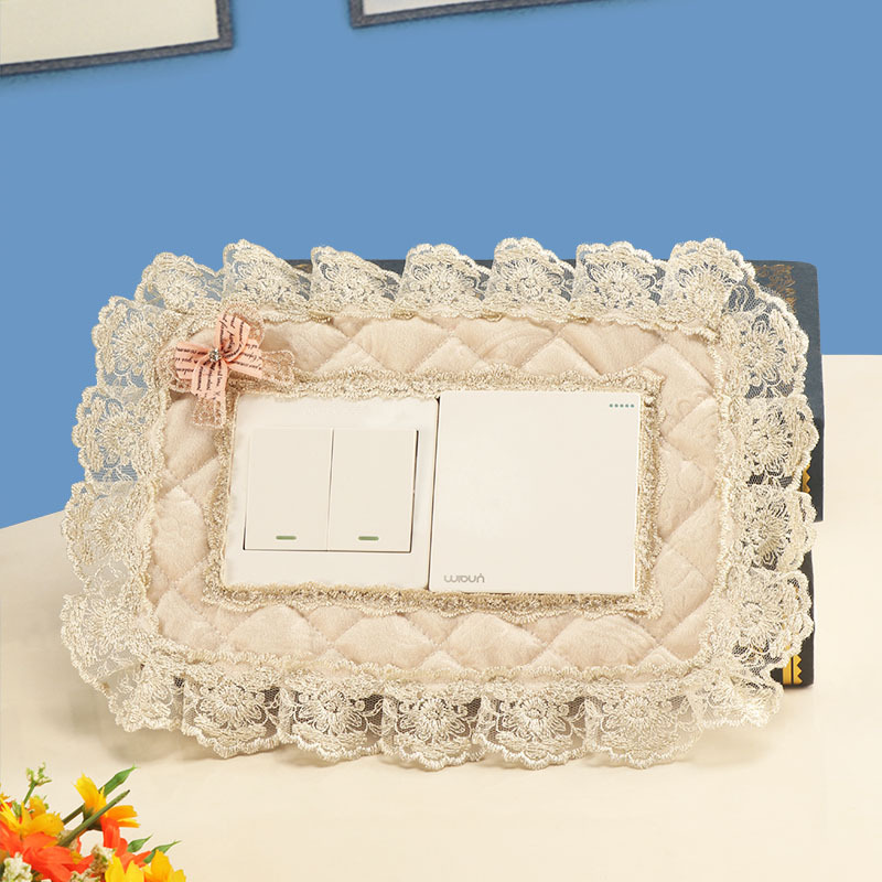开关边框套布艺双开关贴插座面板遮挡丑蕾丝美化保护防脏装饰墙贴