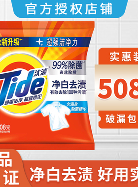汰渍官方正品净白去渍洗衣粉508g小袋家庭小包装香味持久机洗手洗