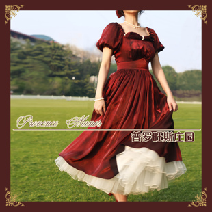 MoonCana普罗旺斯庄园红宝石色再贩法式claLolita轻lo偏光丝缎