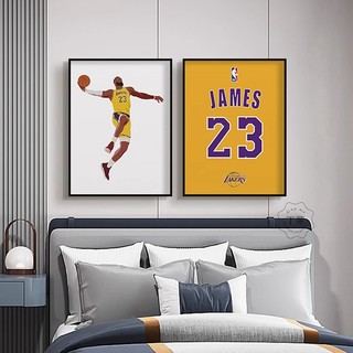 NBA明星科比詹姆斯儿童房装饰画大男孩卧室床头房间篮球乔丹挂画