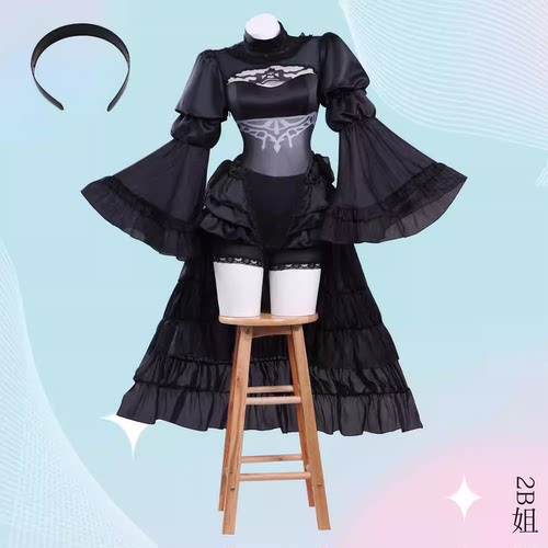尼尔机械纪元cos服2b姐花嫁黑婚纱cosplay二次元动漫服装女全套装