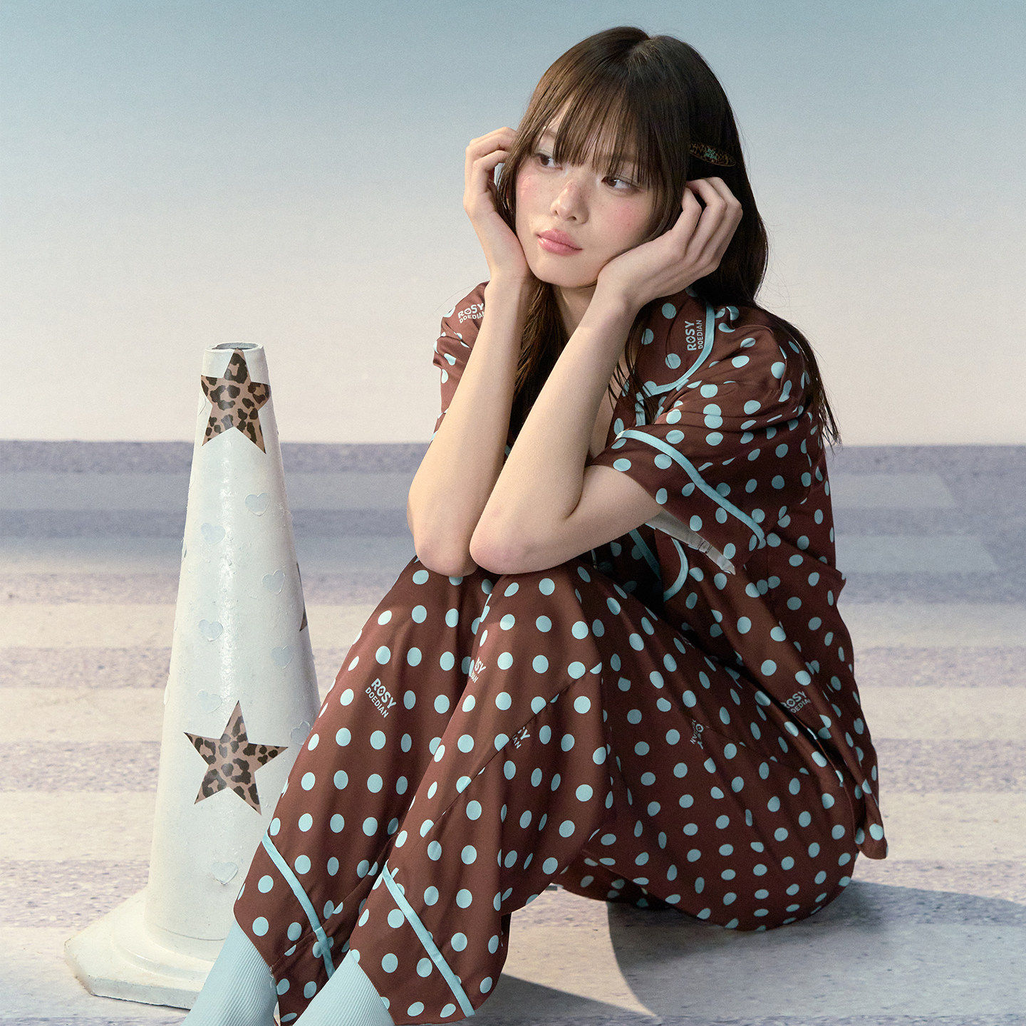 赵露思明星同款睡衣女松弛感短袖长裤波点家居服2026夏套装可外穿