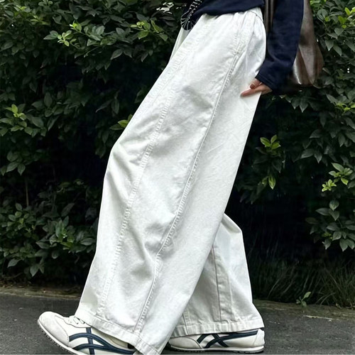 高腰宽松显大码显瘦休闲阔腿裤潮