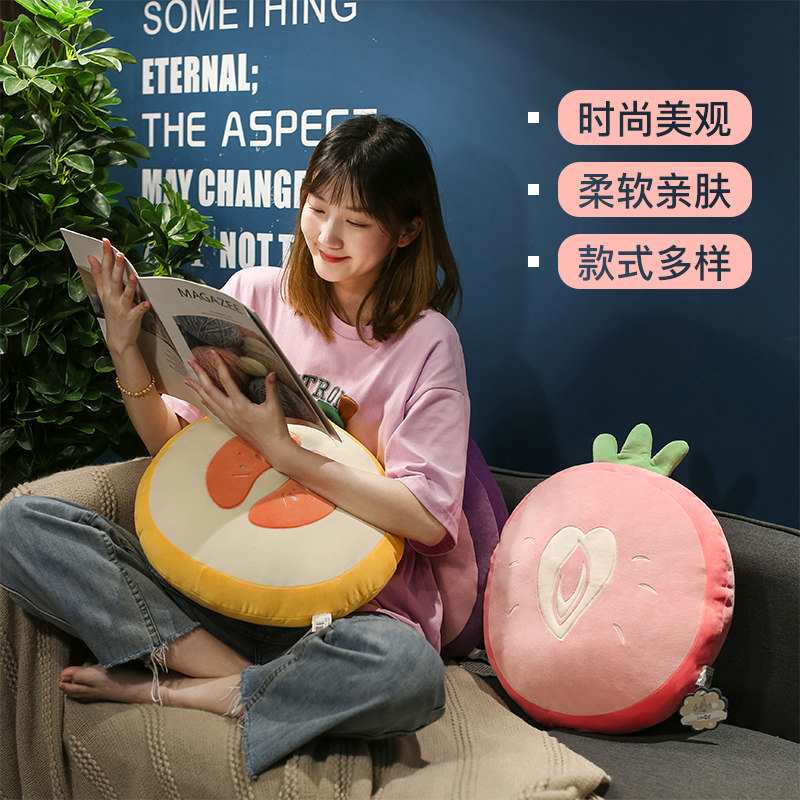 超软水果抱枕靠垫汽车沙发靠枕女生办公室靠背护腰圆形午睡小枕头