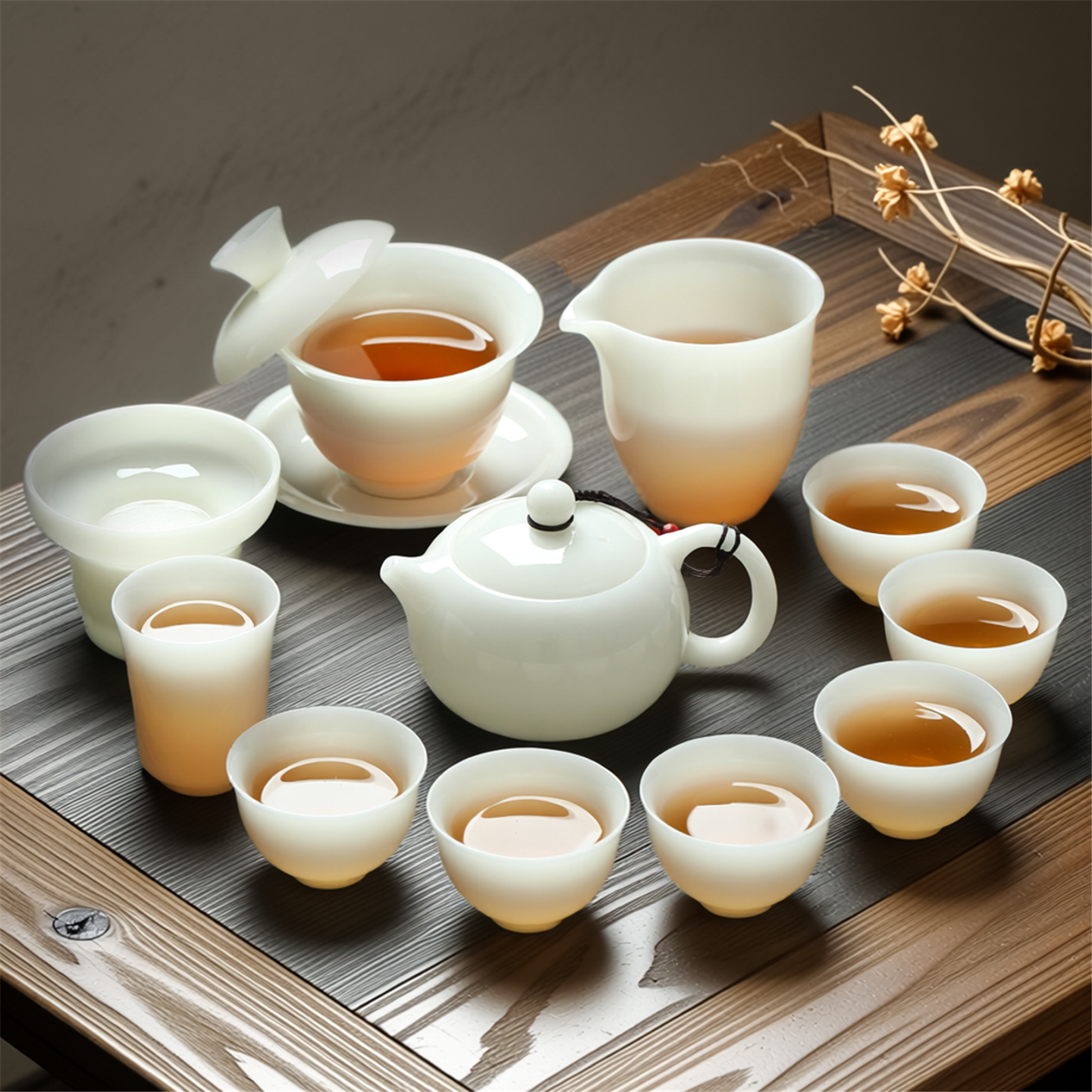 璞玉茶具纯白色茶杯2026新款高端通透泡茶壶年轻人玻璃普茸家用器