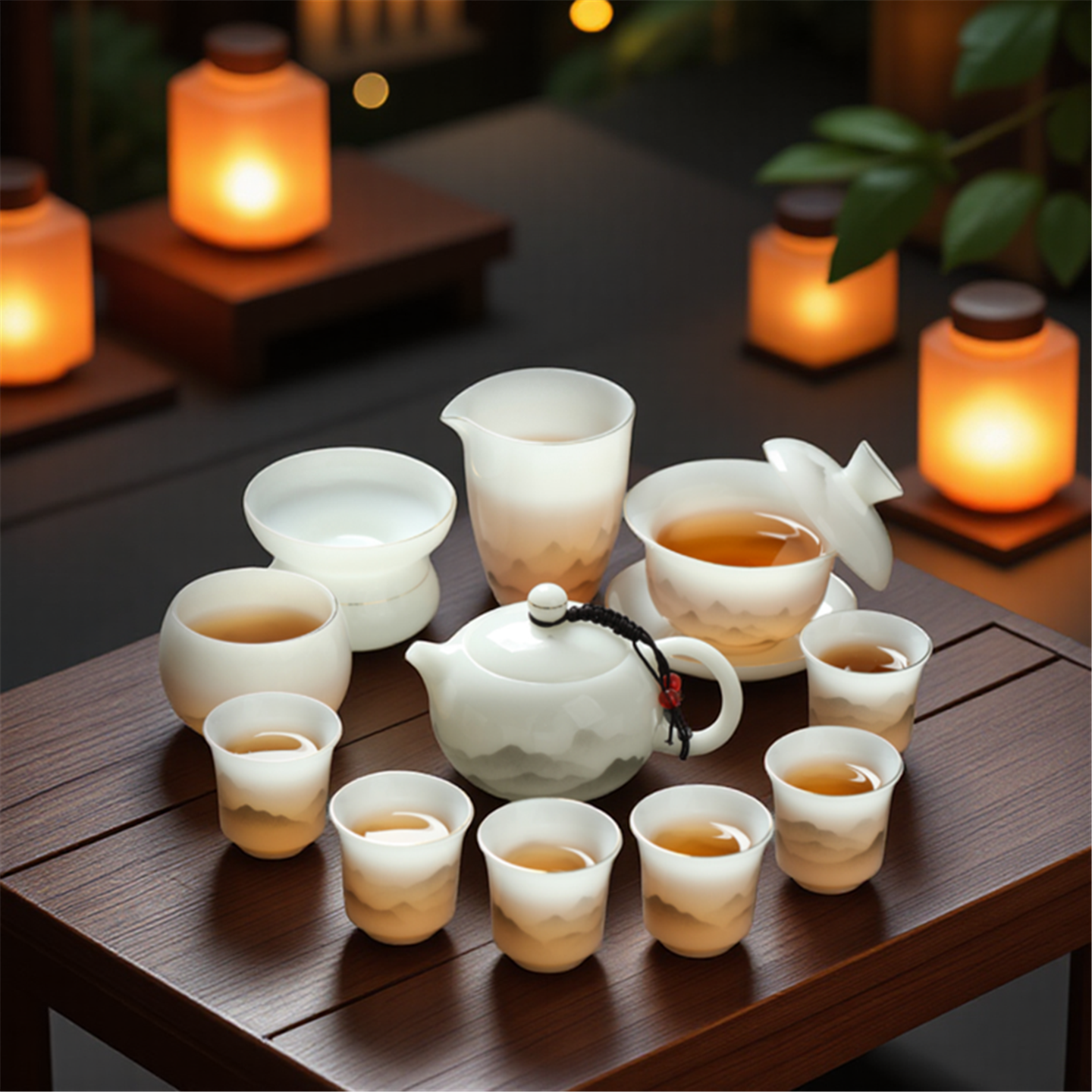 茶具套装冰种办公功夫轻奢高档客厅待客璞玉茶杯泡茶专用防烫玉瓷