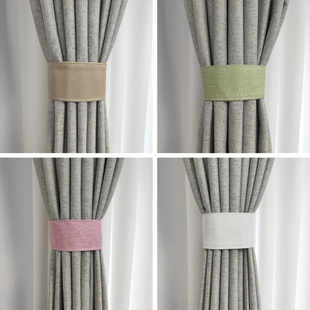 手工布艺窗帘绑带一对装现代简约粘贴魔术贴扎束带固定捆绑带收纳