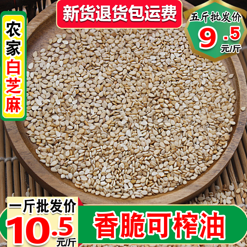 新货生白芝麻g克包邮油芝麻仁带皮新芝麻干净免洗可榨油农家自产