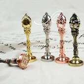 封口印 火漆封印 孔雀金属柄多种图案可选 复古火漆蜡印章 欧式