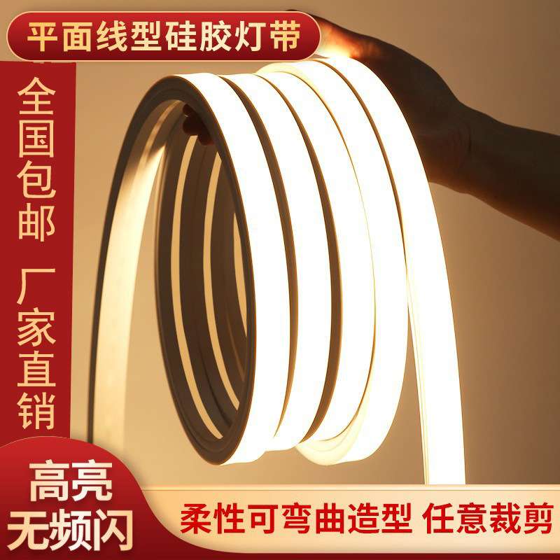 硅胶灯带套管24v低压户外防水亮化工程弯曲弧形线条灯柔性软灯条