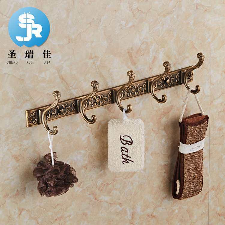 圣瑞佳 复古衣架挂钩 太空铝衣帽钩排钩 厨卫五金门后墙壁挂衣钩,家装主材,挂钩/挂衣钩,淘宝优惠券,粉丝福利购,淘宝优惠卷