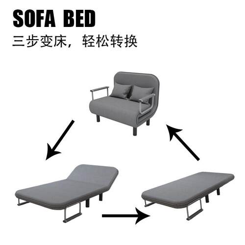 懒寓简人小折叠沙发床简约公出租房户型易带扶17868手单双人折叠