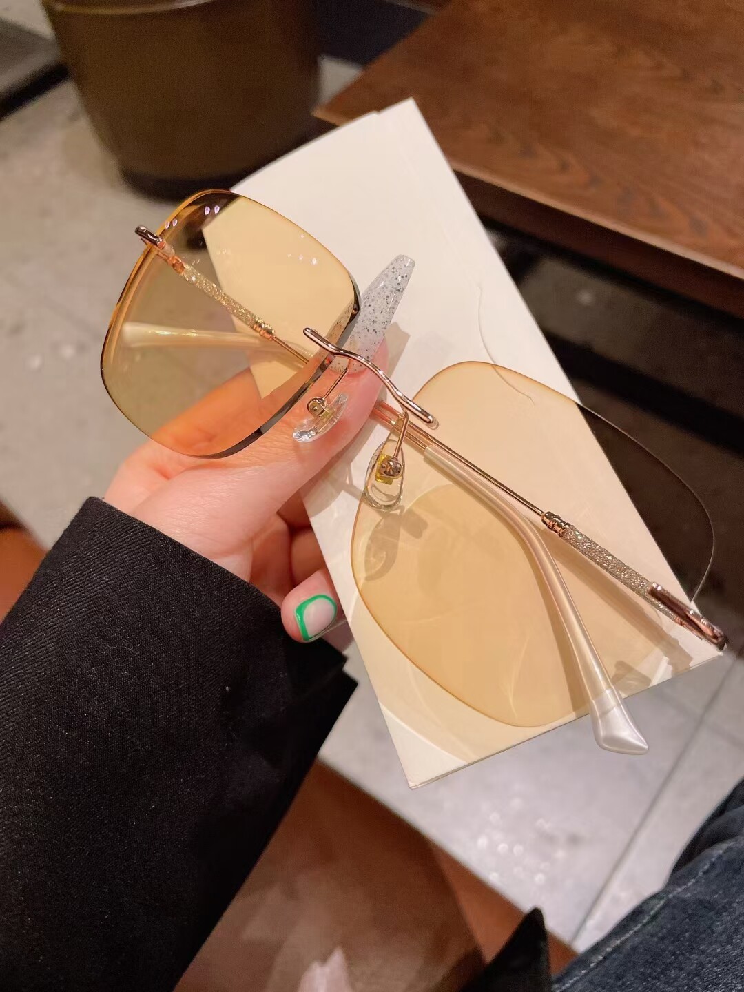 大框茶色感光变色眼镜女防蓝光可配近视度数大脸显瘦眼镜素颜神器