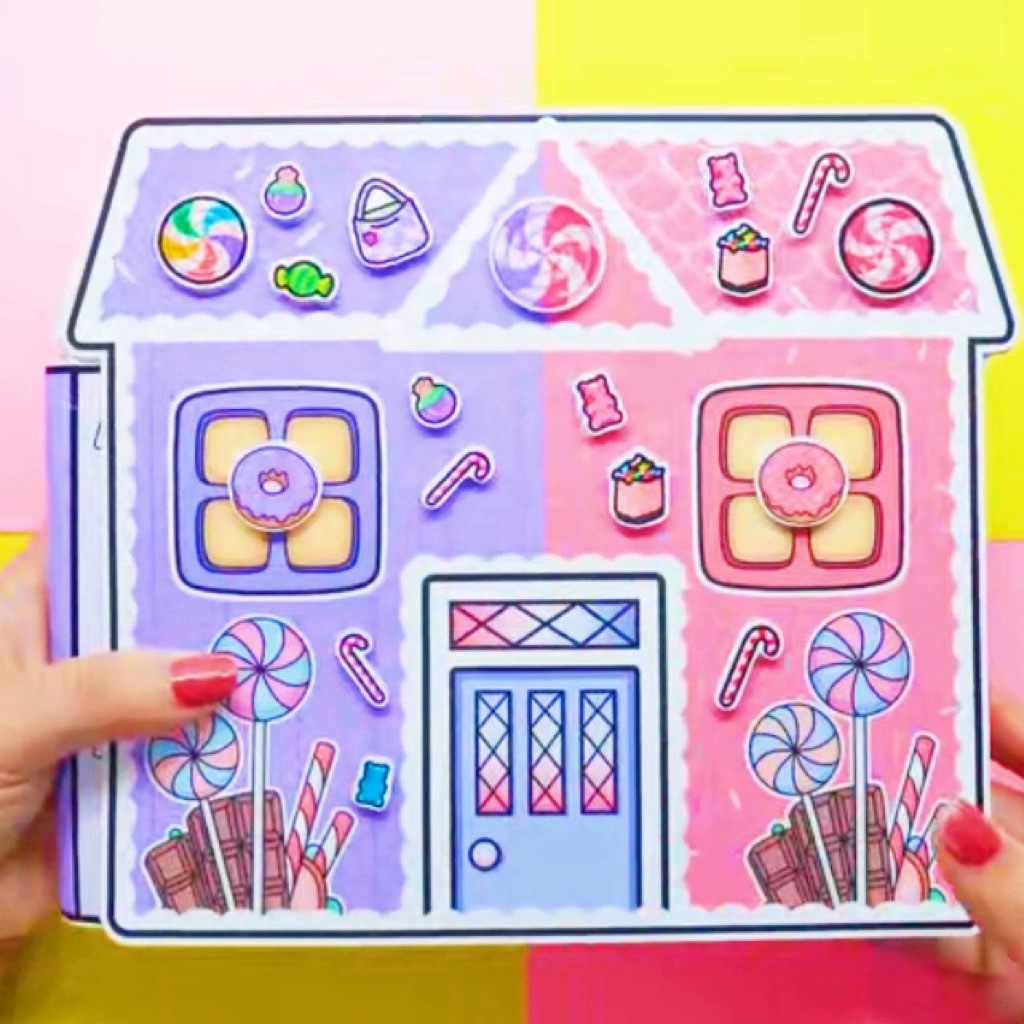 托卡世界安静书姐妹糖果小屋别墅换装衣橱儿童自制玩具书材料包